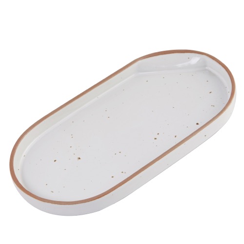 순수화 긴타원 접시(흰색)