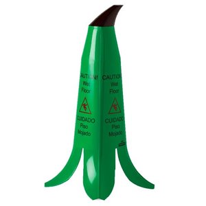 바나나 미끄럼주의 안전표지콘 (60cm/초록/영문/꼭지포함)