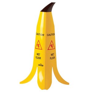 바나나 미끄럼주의 안전표지콘 (60cm/영문/꼭지포함)