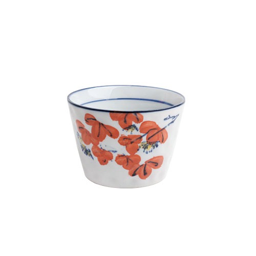 도자기 VIP387 빨간 꽃 소바 컵